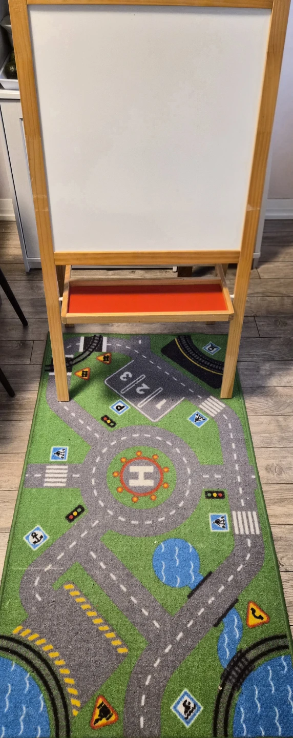 Ikea Wooden Art Easel and play rug