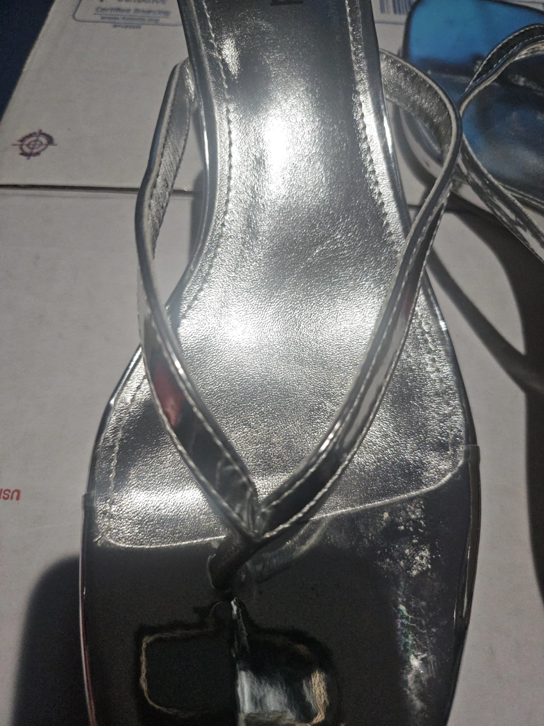 Abound Silver Heeled Thong Sandals Size 8.5 - photo 5