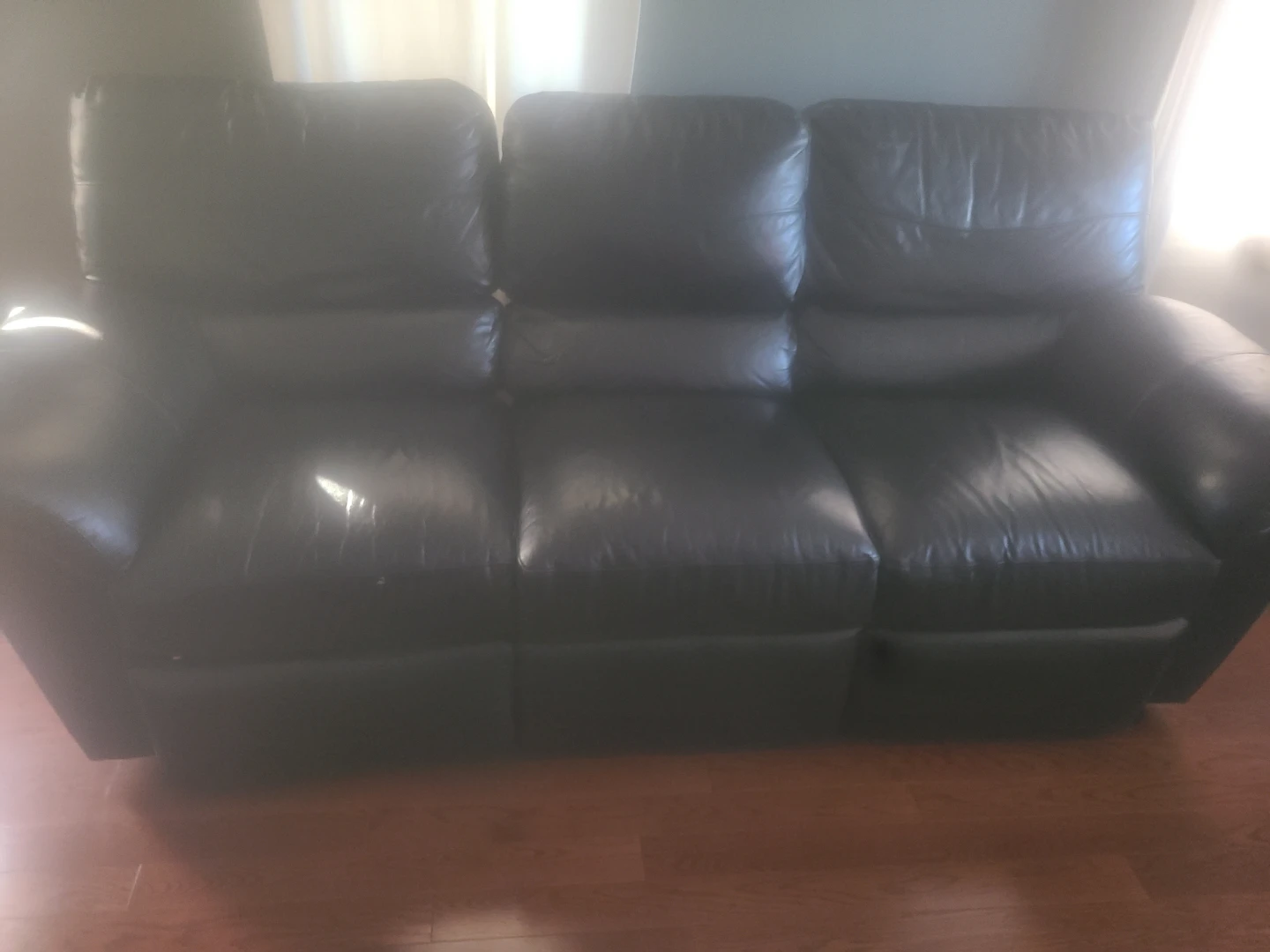 Lazy boy Black Leather Reclining Sofa