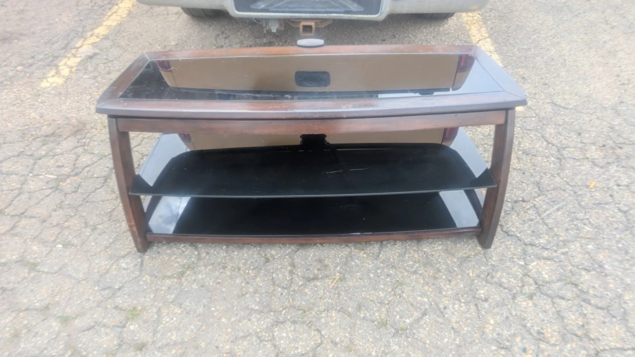 Wood and Glass TV Stand