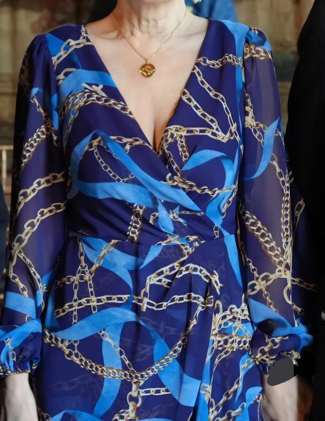GUESS Chain Print Maxi Dress