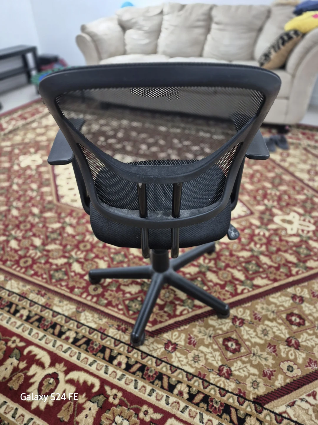 Black Mesh Office Chair with Armrests
