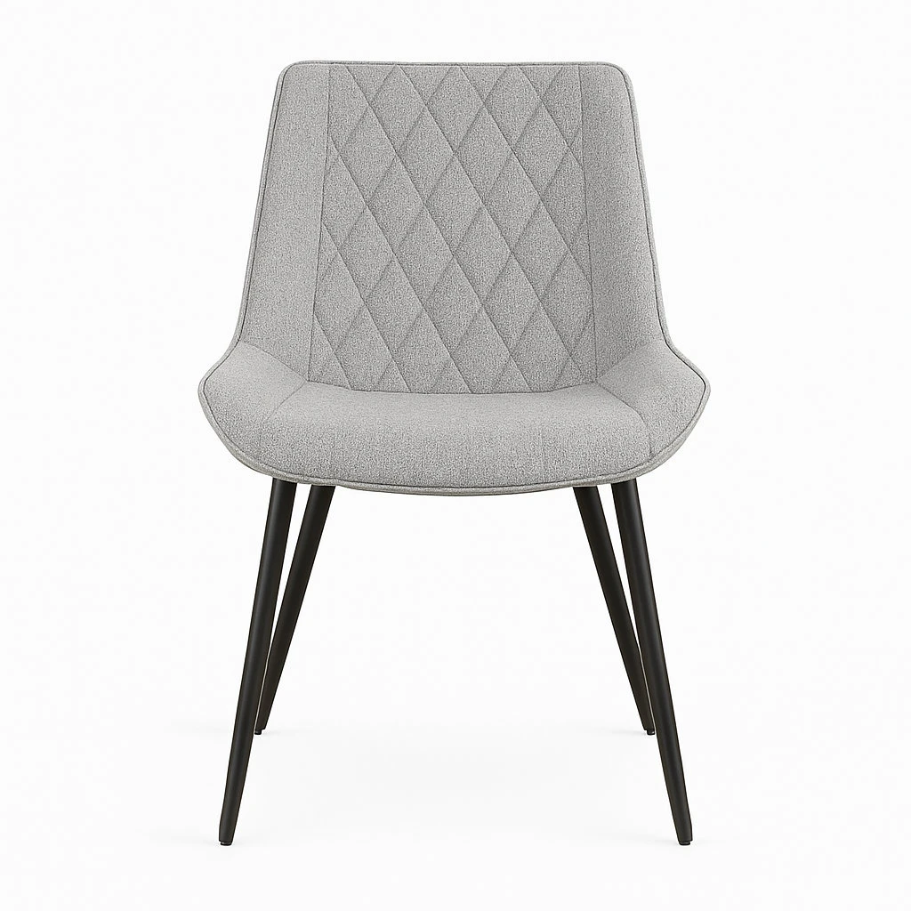 Brand new Set of 4 Grey Dining Chairs with Black Metal Legs - photo 2
