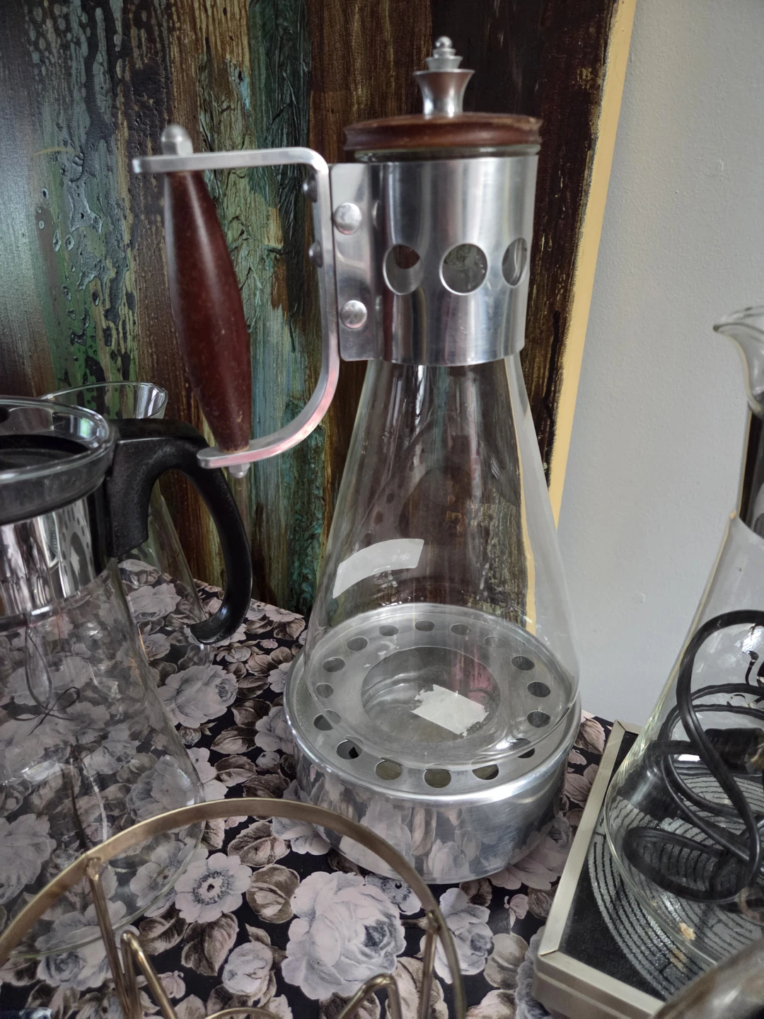 Vintage Glass and Aluminum Coffee Maker
