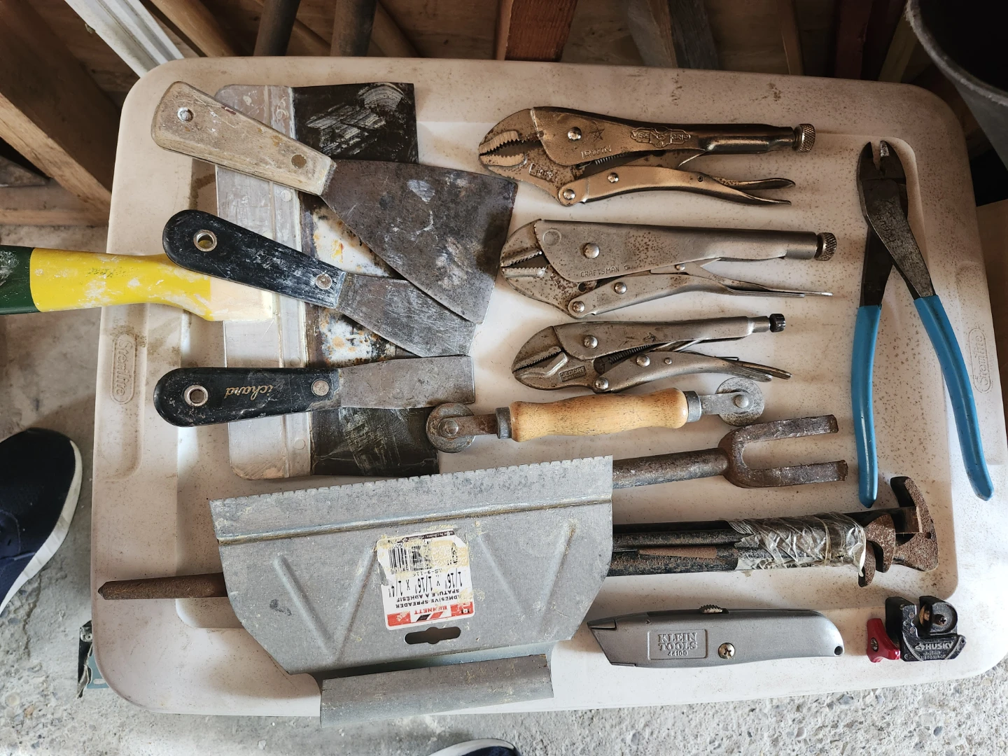 Assorted Drywall Tools and Pliers