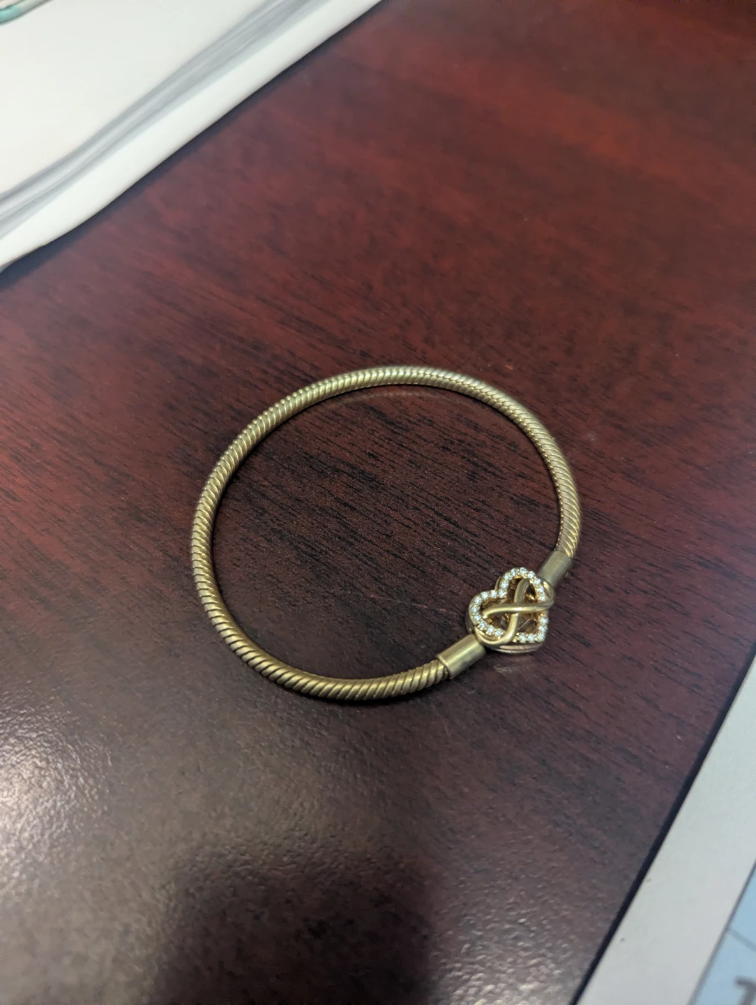 Pandora Sterling Silver Bracelet with Heart Clasp - photo 4