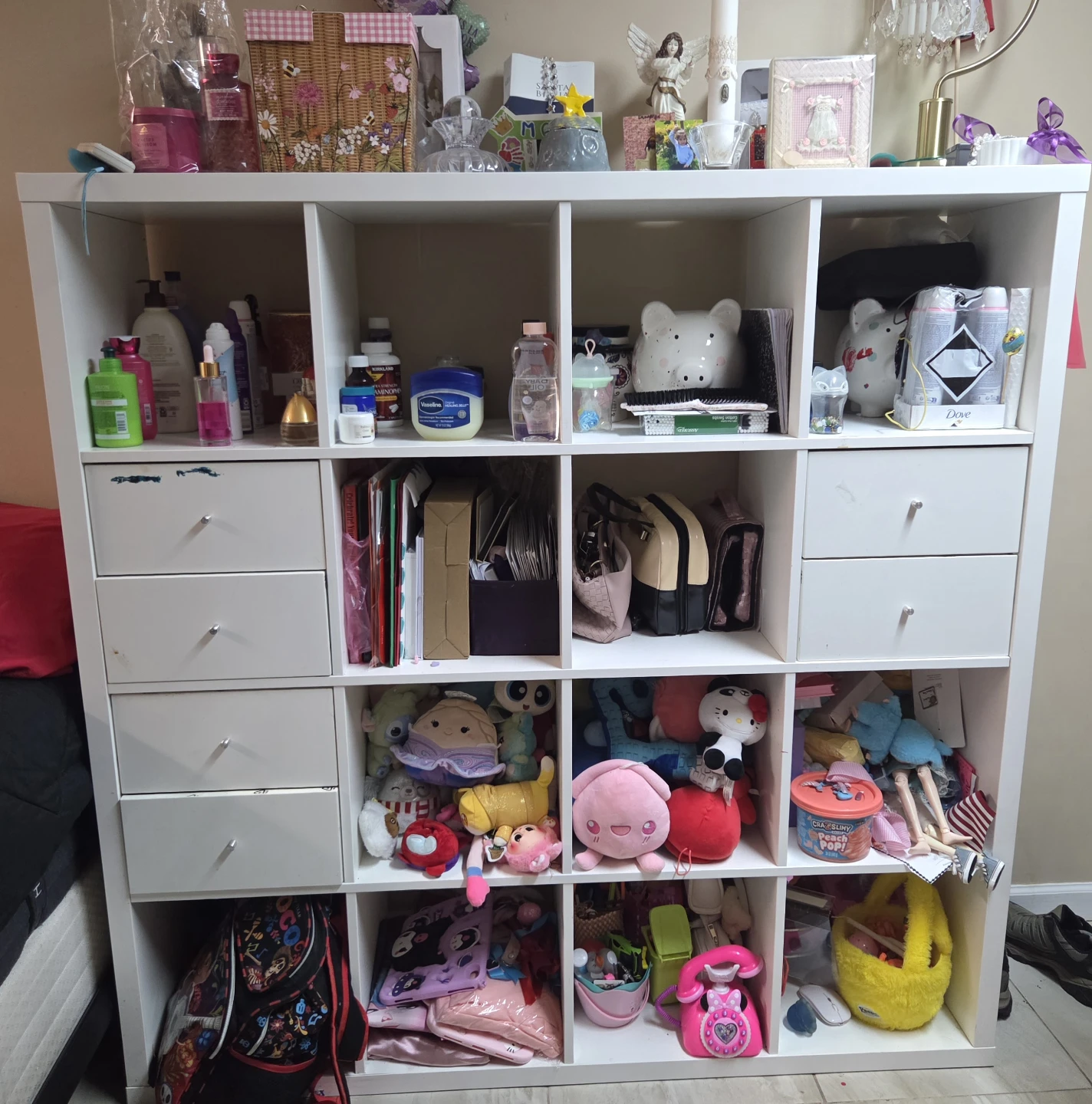 White Cube Storage Shelf Unit