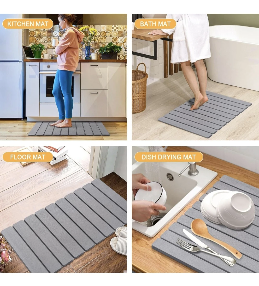 Grey Stone Kitchen/Bath/Dish Drying Mat BRAND NEW - photo 5