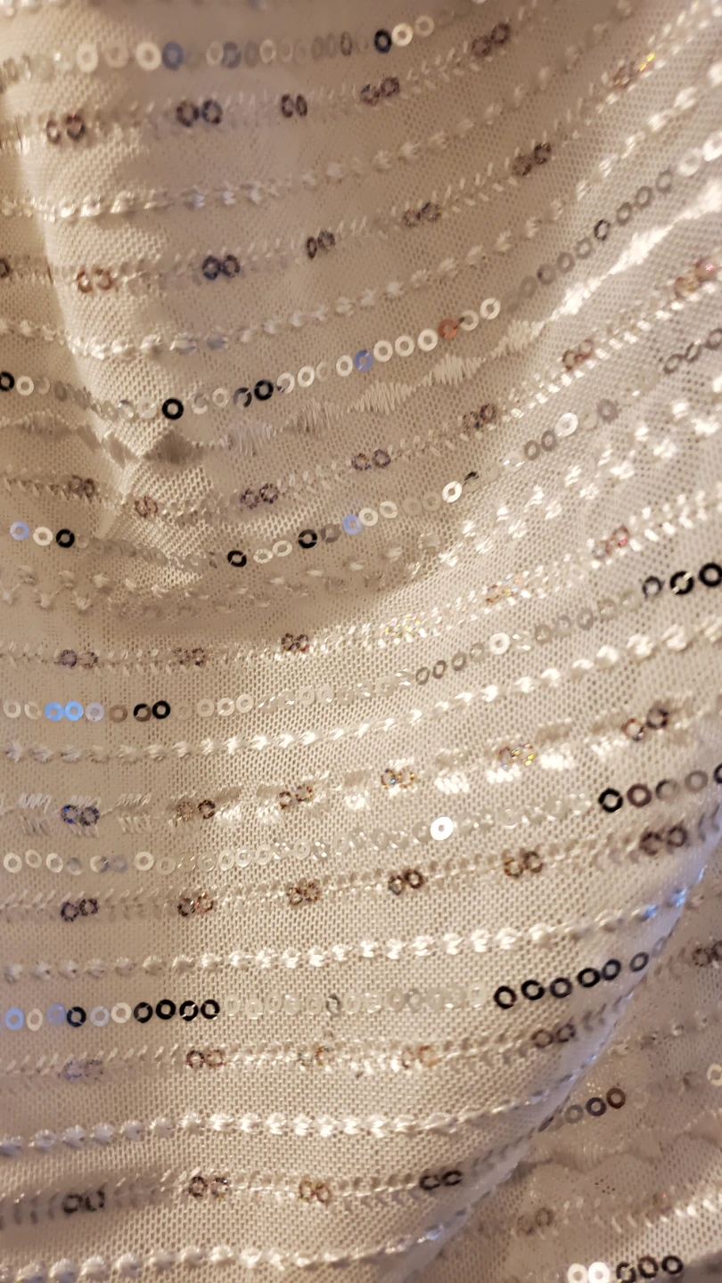White Sequin Ruched Maxi Dress