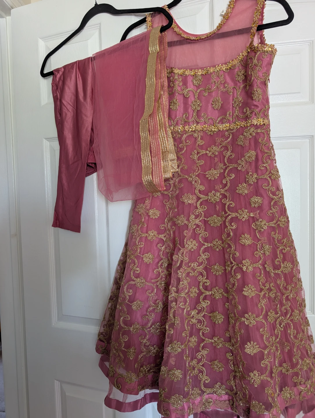 Pink Embroidered Anarkali Suit with Dupatta
