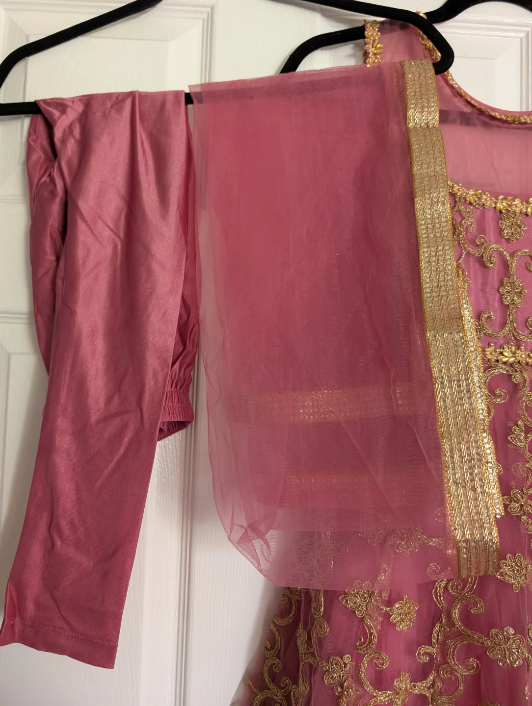 Pink Embroidered Anarkali Suit with Dupatta - photo 4