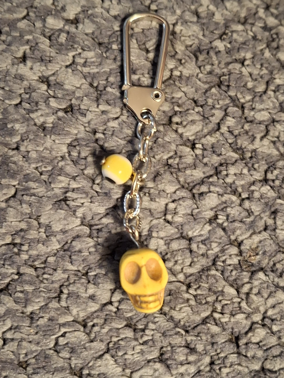 Yellow Skull Keychain with  Evil Eye Charm - photo 3