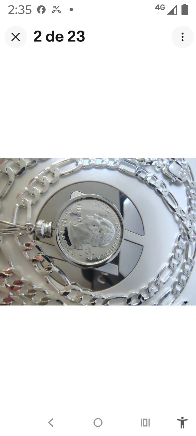 Silver Plated Necklace with 2006 South Dakota State Quarter - photo 2