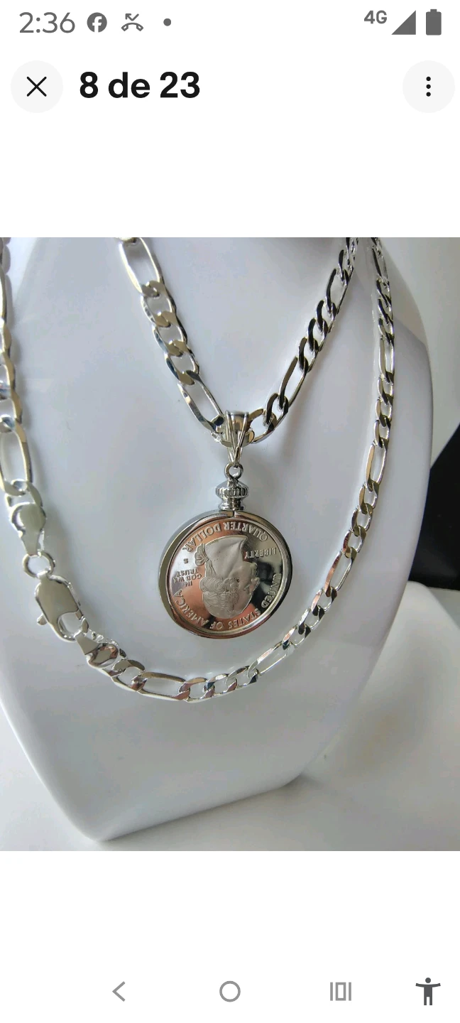 Silver Plated Necklace with 2006 South Dakota State Quarter - photo 5