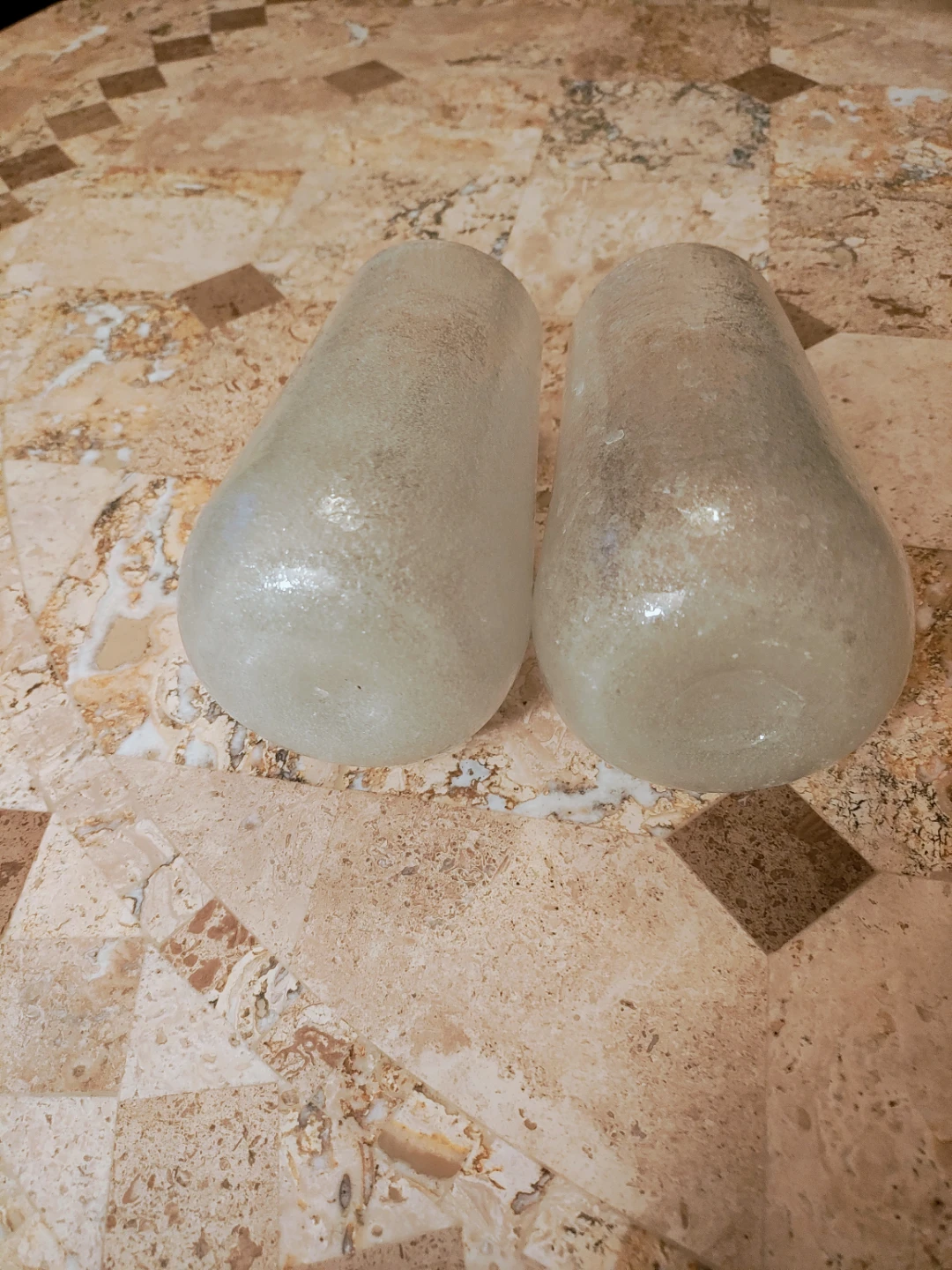 Set of 2 Frosted Glass Cylinder Vases - photo 3