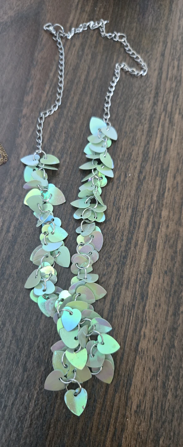 Iridescent Heart Sequin Necklace