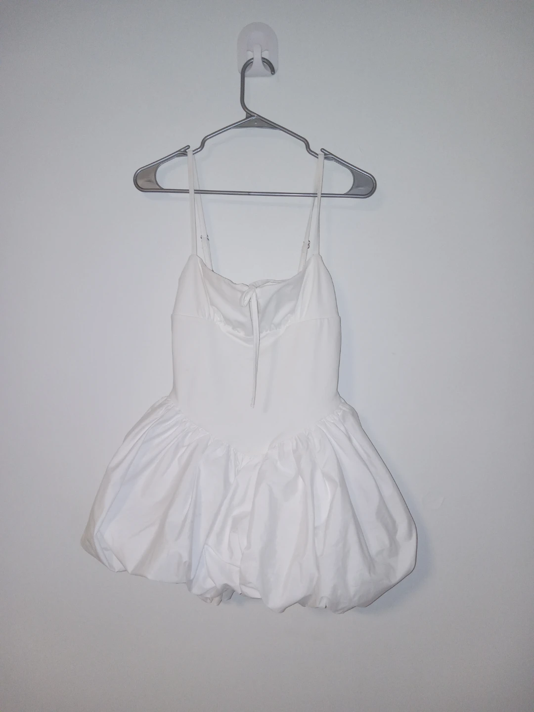 White Bubble Hem Dress Small
