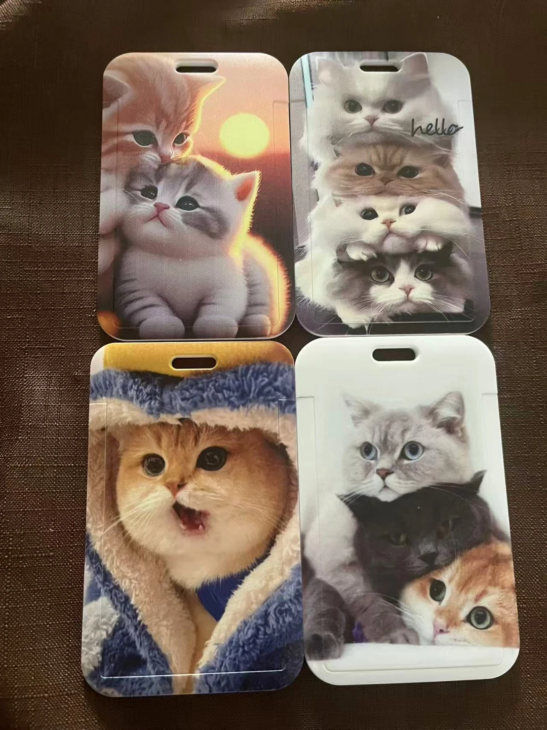 Set of 4 Cute Cat Card Holders