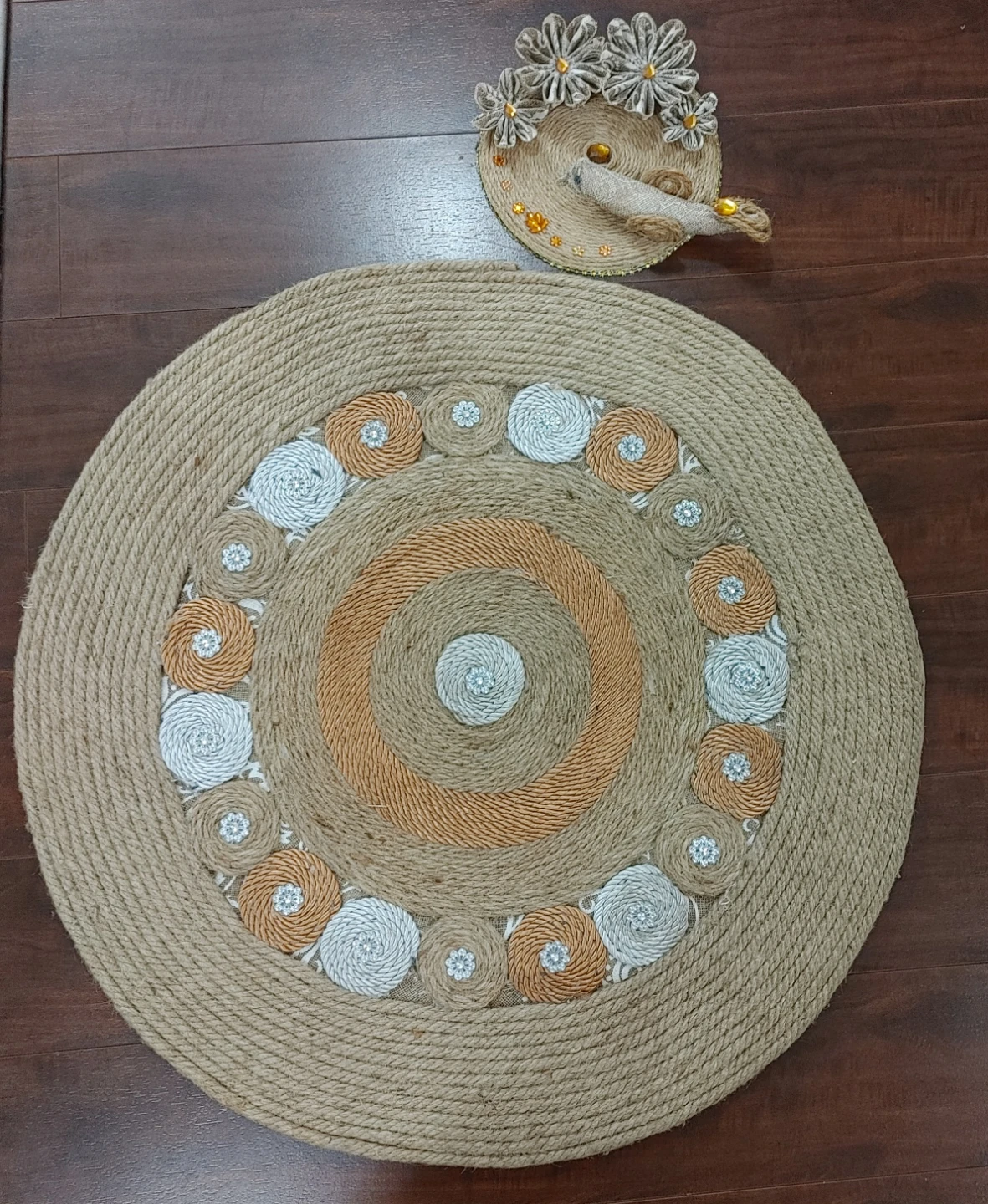 Handmade Jute Rope Rug and Tissue Holder