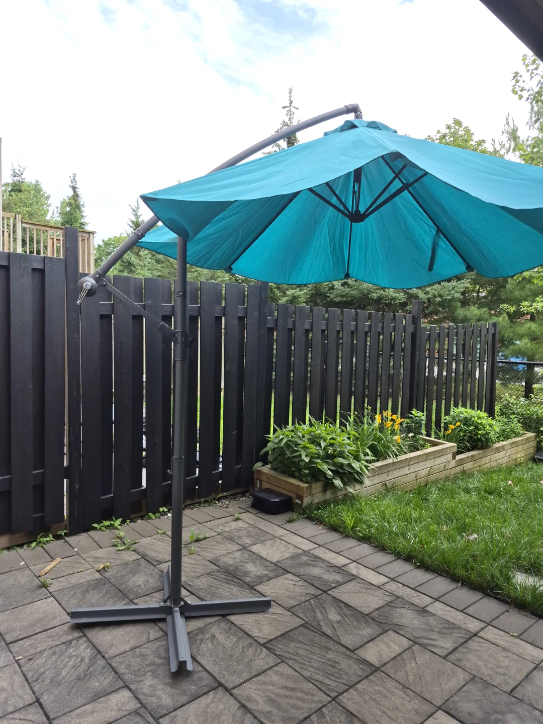 Teal Cantilever Patio Umbrella - photo 3