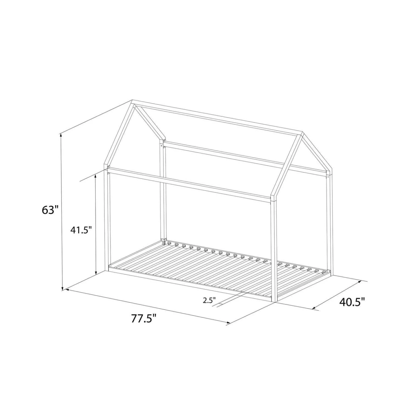 White Toddler House Bed Frame - photo 3
