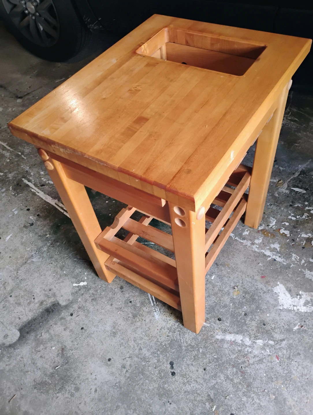 Wooden Kitchen Cart with Wine Rack - photo 4