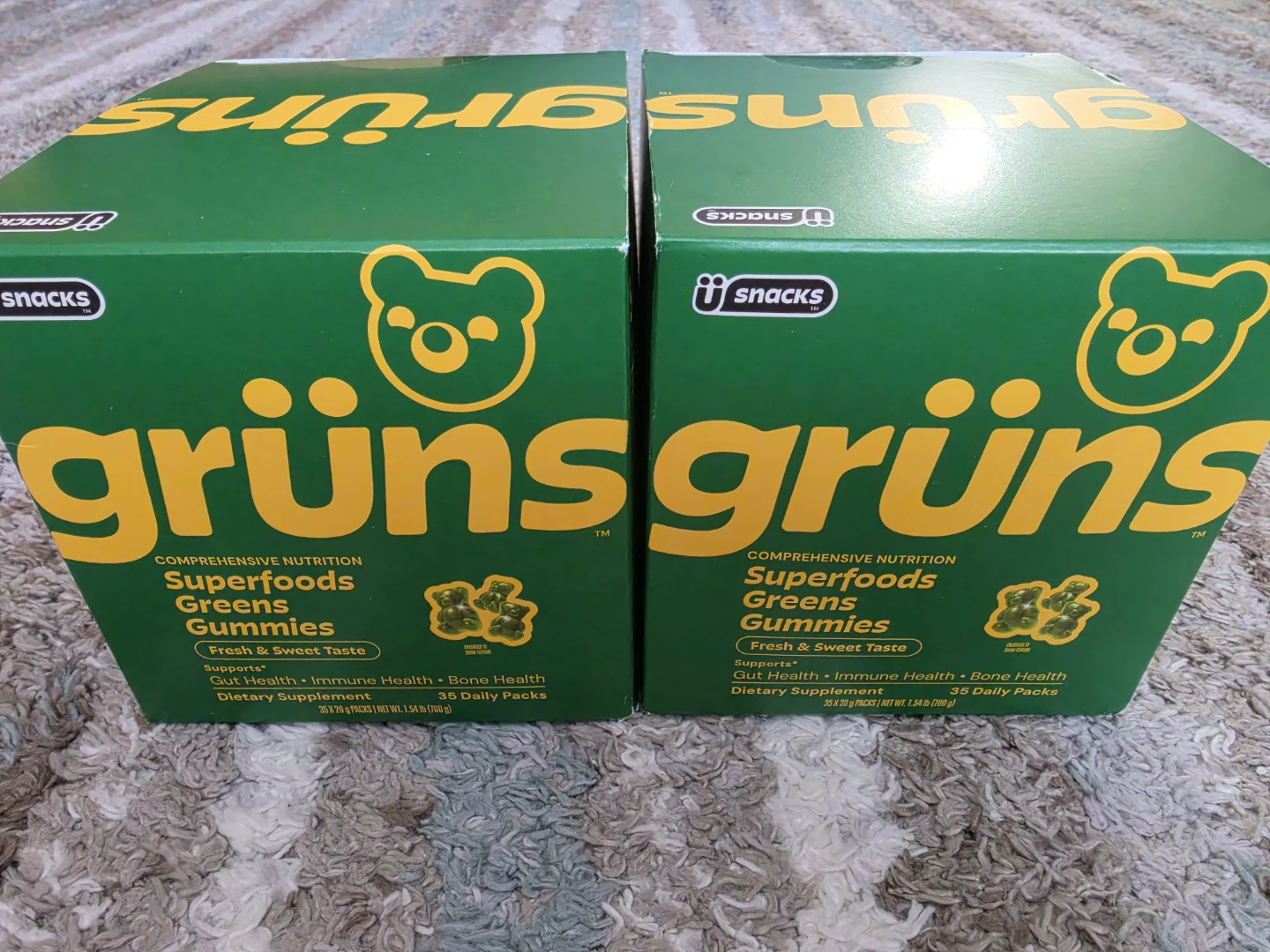 2 PACK Grüns Adult Greens Gummies, 35 Daily Packs Each - photo 2