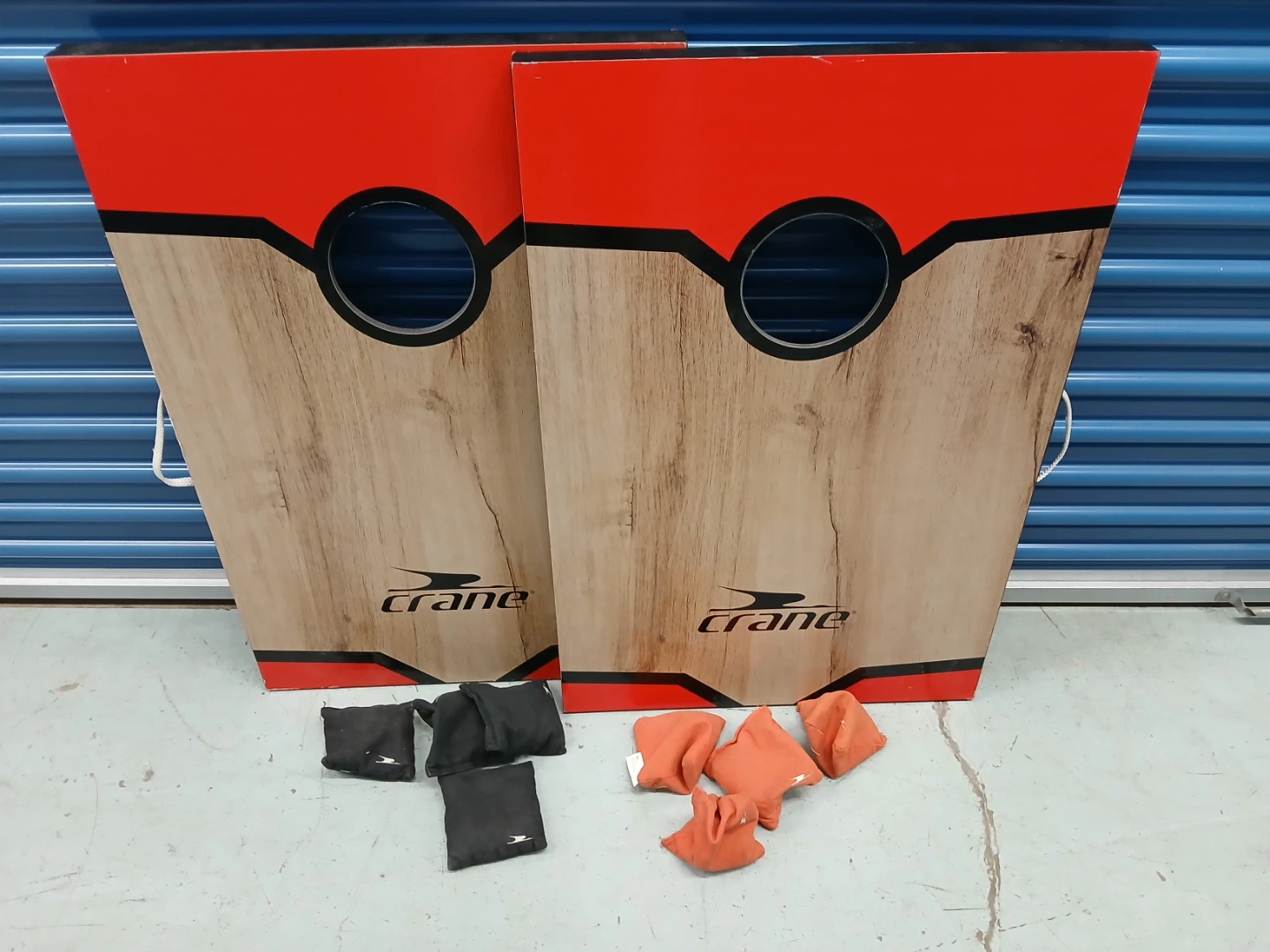Crane Cornhole Set of two boards and 8 bags