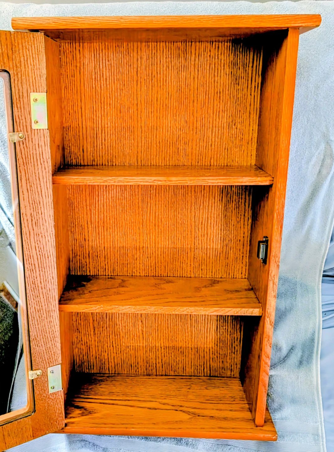 Oak Cabinet with Glass Door - photo 2