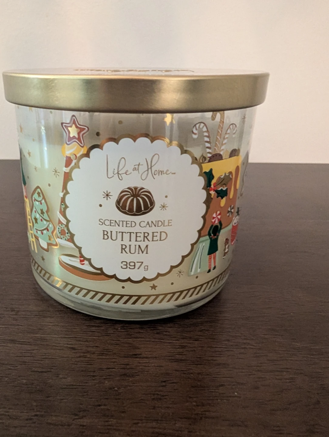 Brand new Life at Home Buttered Rum Scented Candle