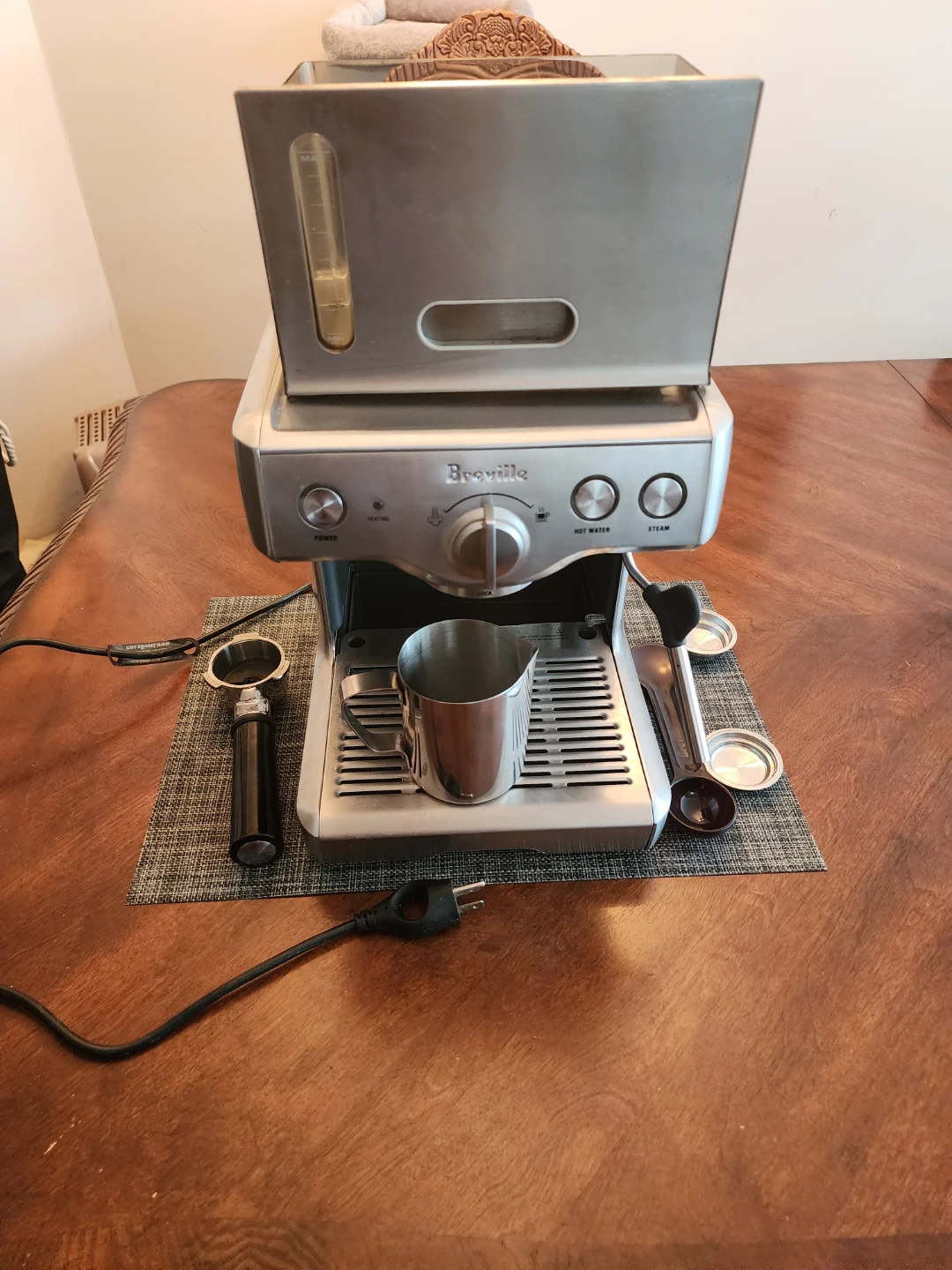 Breville Espresso Machine with Milk Frothing Pitcher