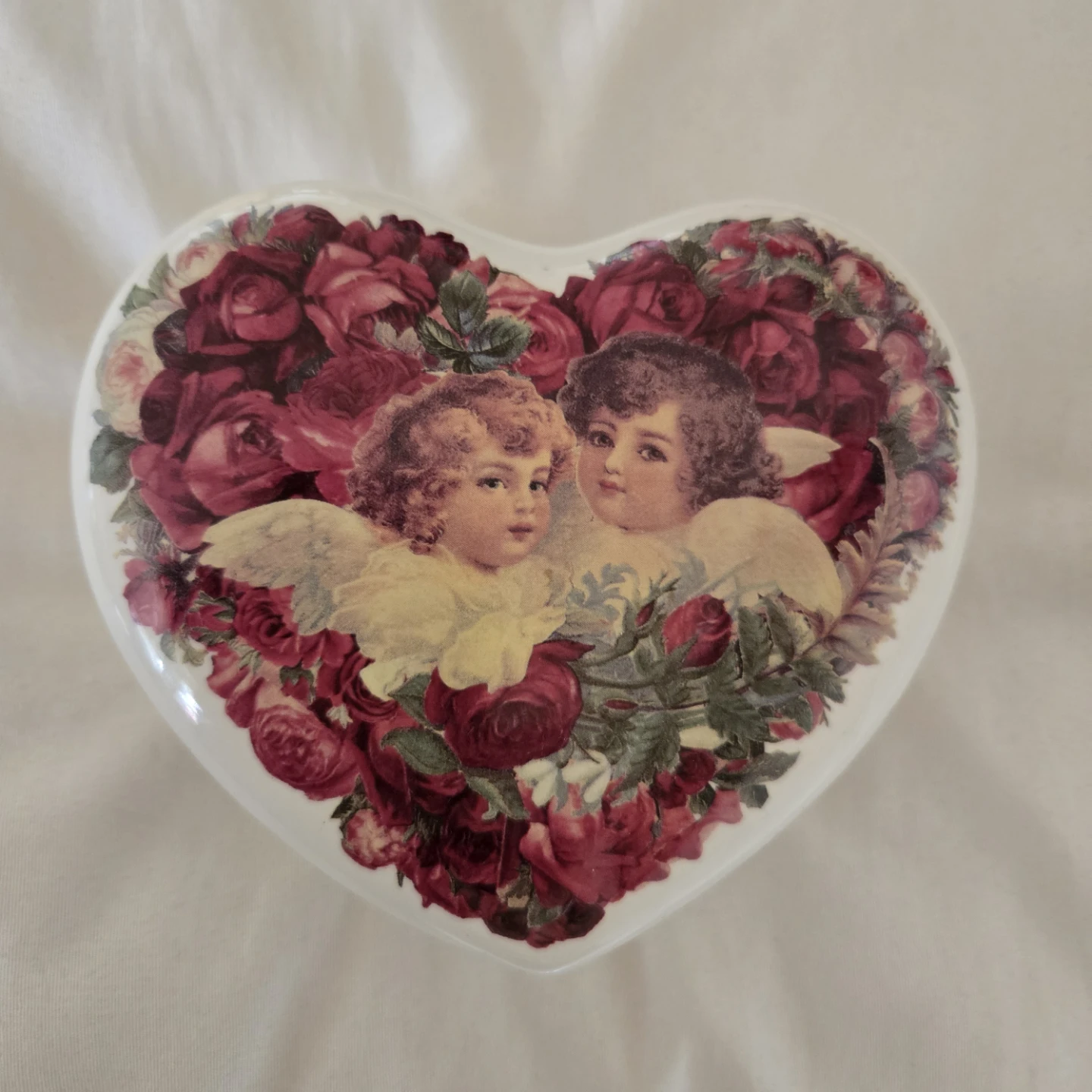 Heart Shaped Trinket Dish with Cherubs