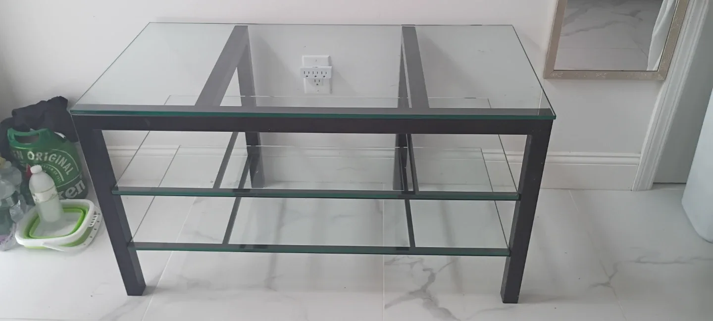 Glass and Metal Shelf Unit
