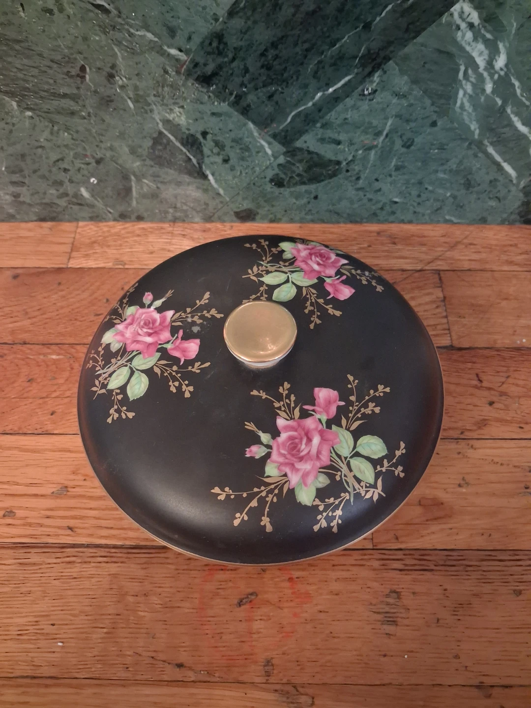 Vintage Floral Covered Bowl