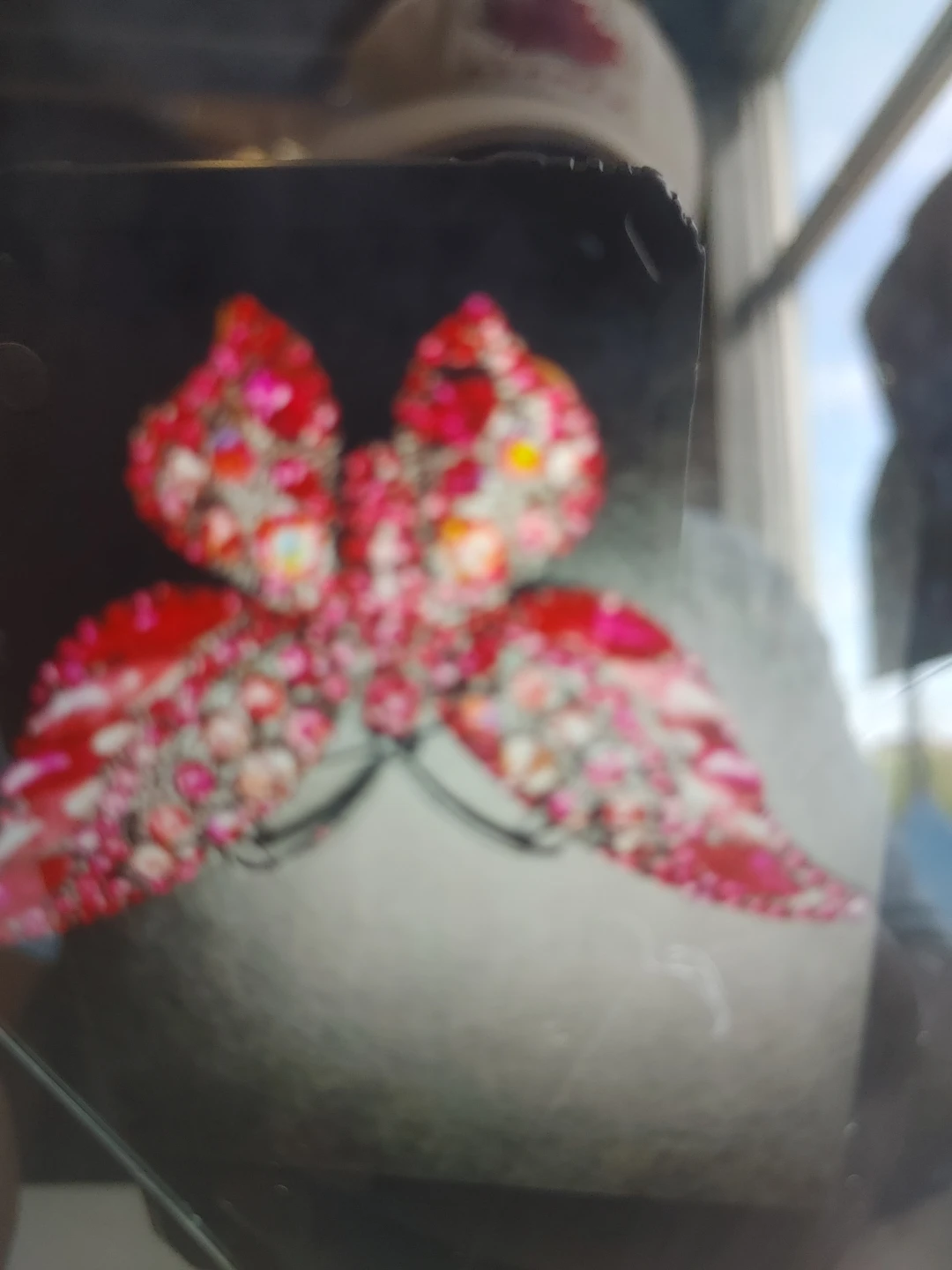 Sparkly Red Butterfly Brooch