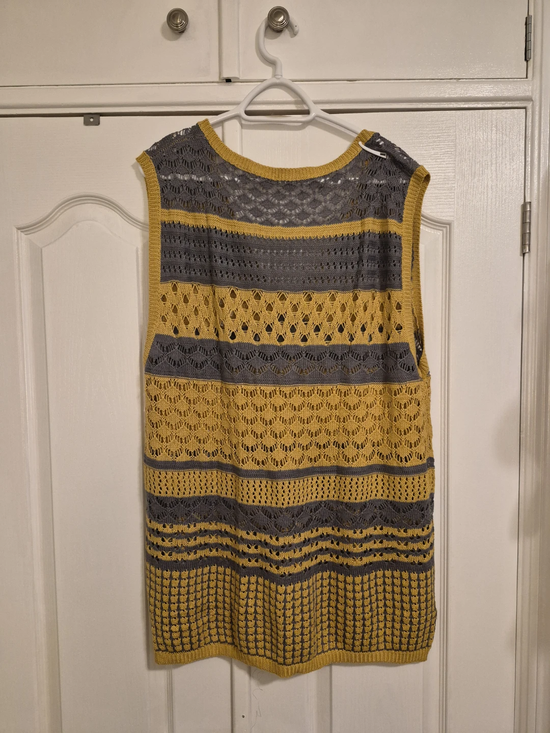 Sleeveless Sweater - Yellow & Grey - photo 2