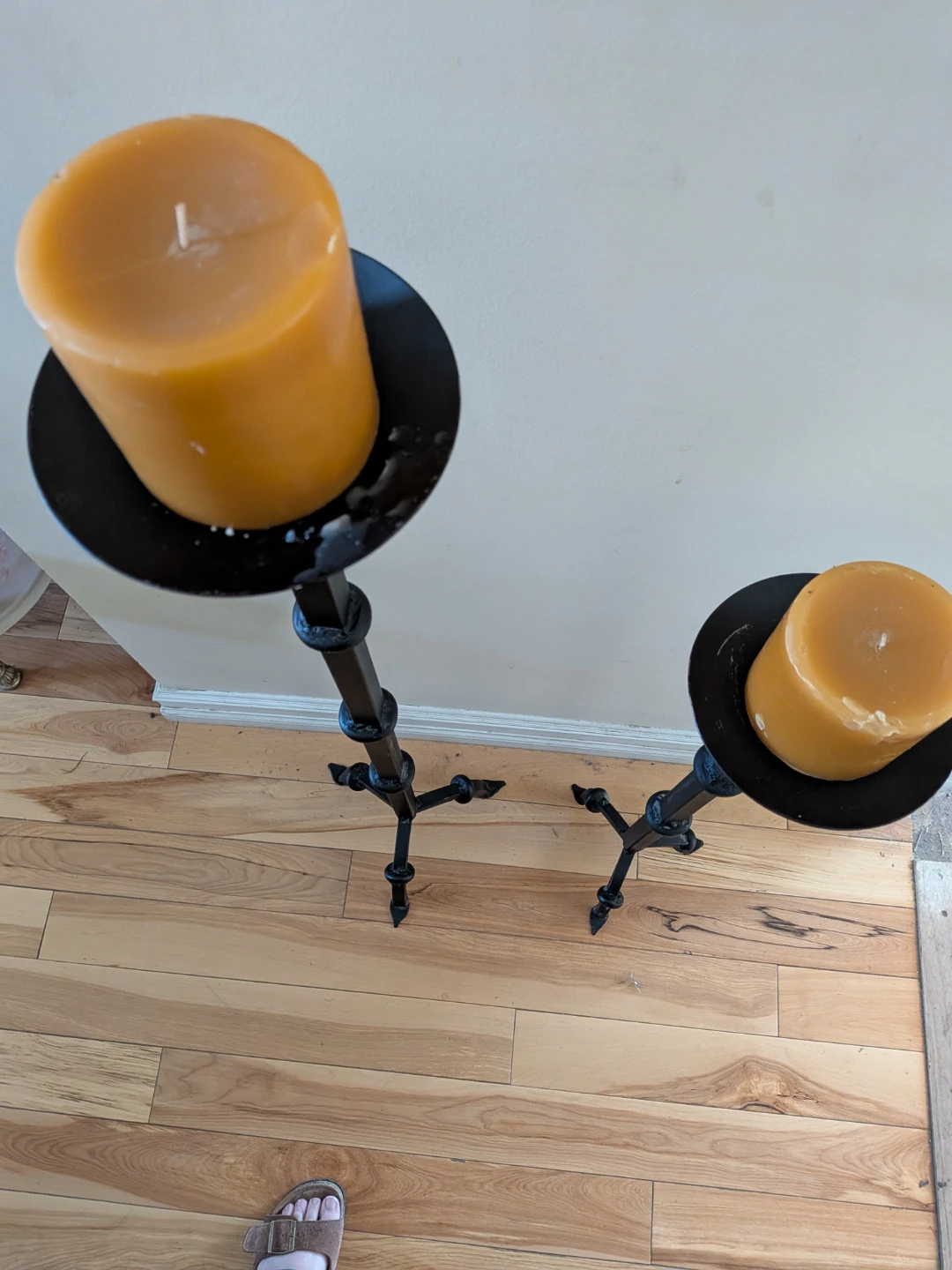 Set of 2 Black Metal Candlesticks - photo 2