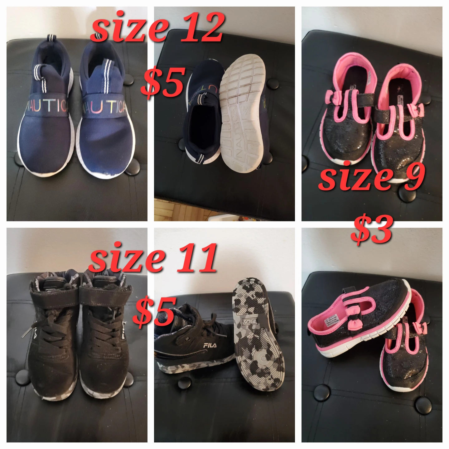 Kids Fila Black Camo High-Top Sneakers Size 11