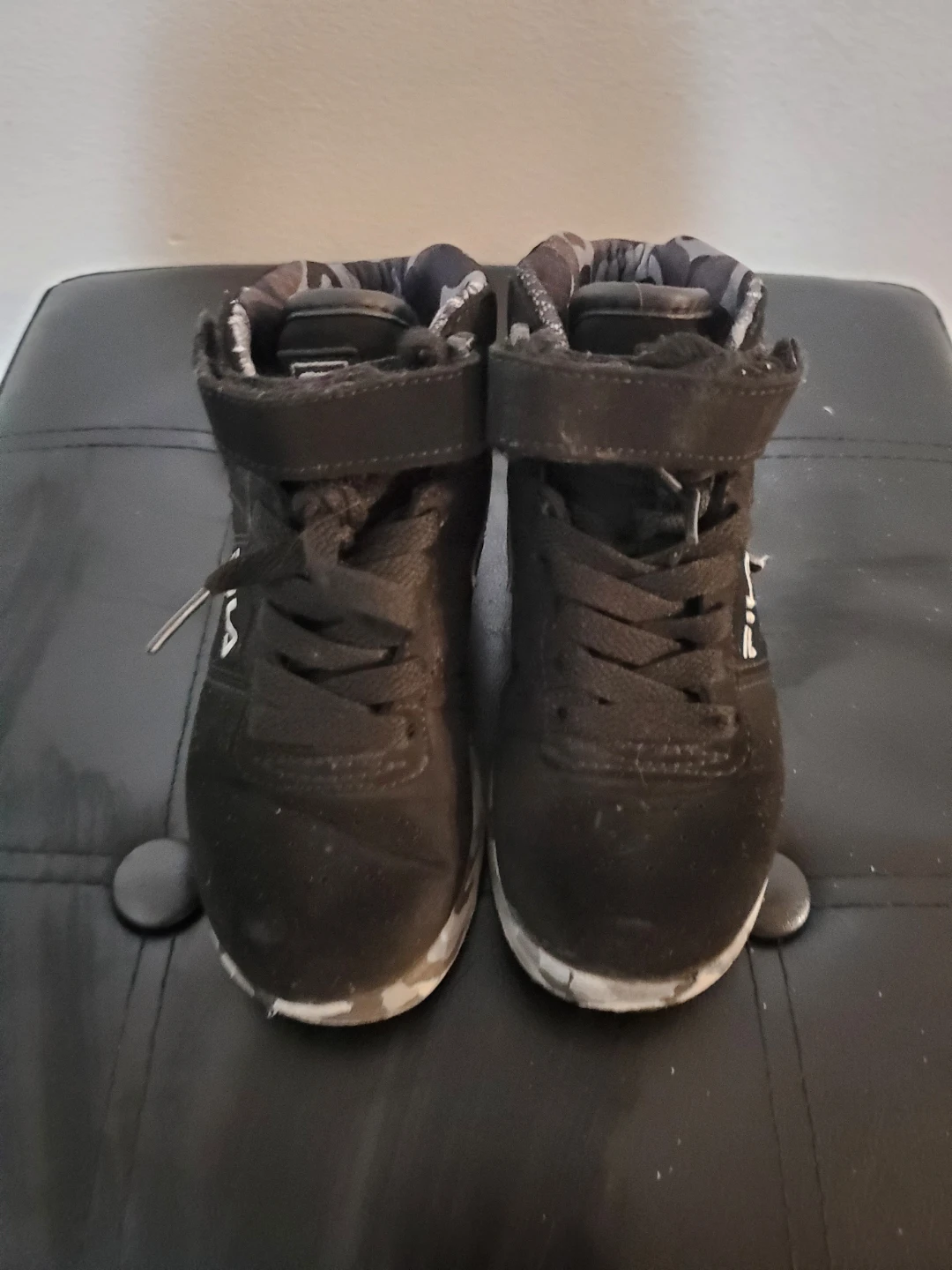Kids Fila Black Camo High-Top Sneakers Size 11 - photo 4
