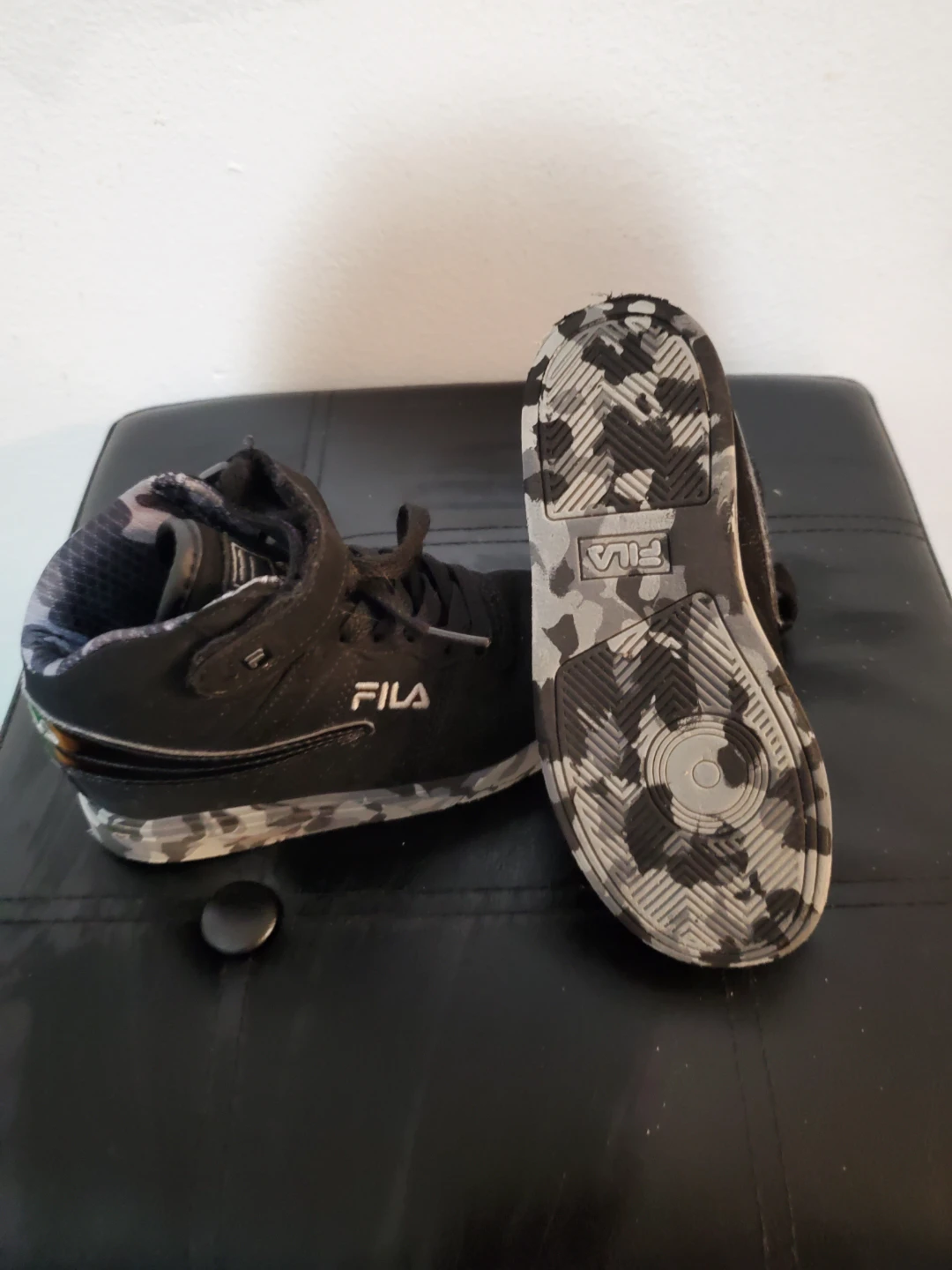 Kids Fila Black Camo High-Top Sneakers Size 11 - photo 5