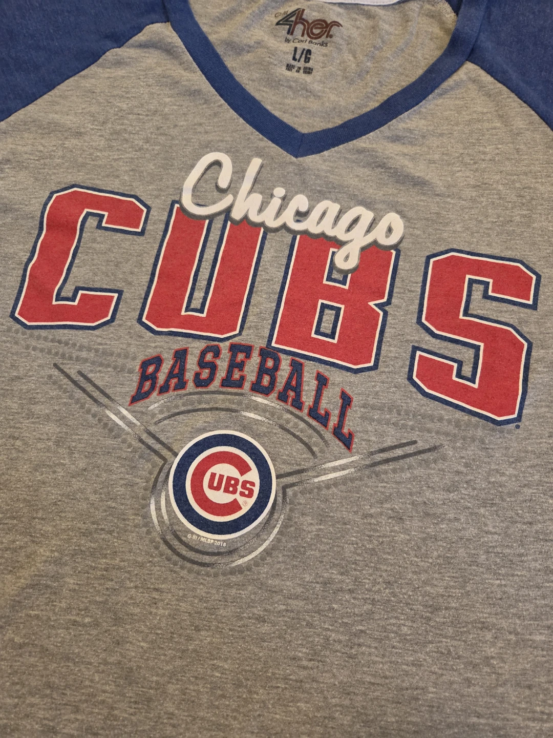 4Her by Carl Banks Chicago Cubs Baseball T-Shirt - Size L - photo 4