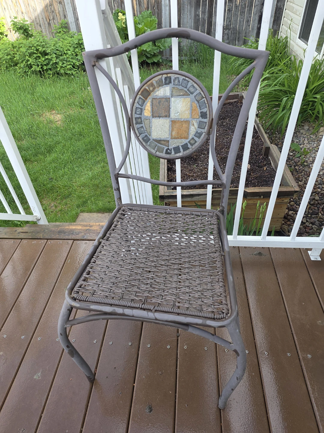 Patio Chair with Mosaic Back