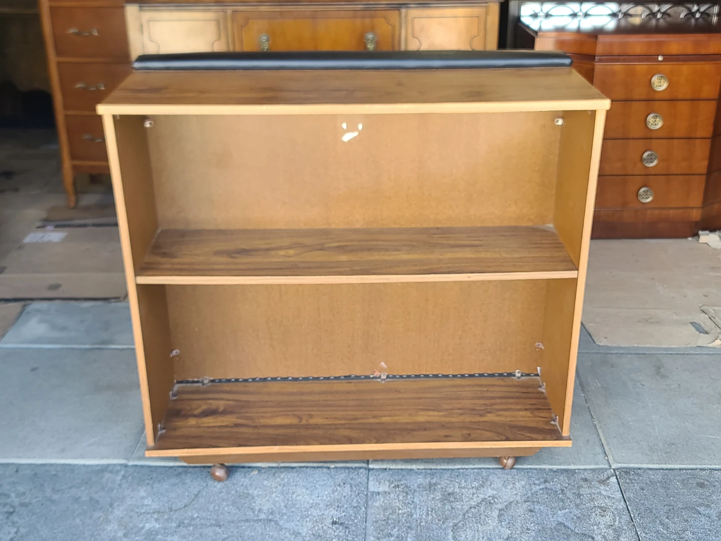 Vintage Bar Cart with Tufted Black Front - photo 3