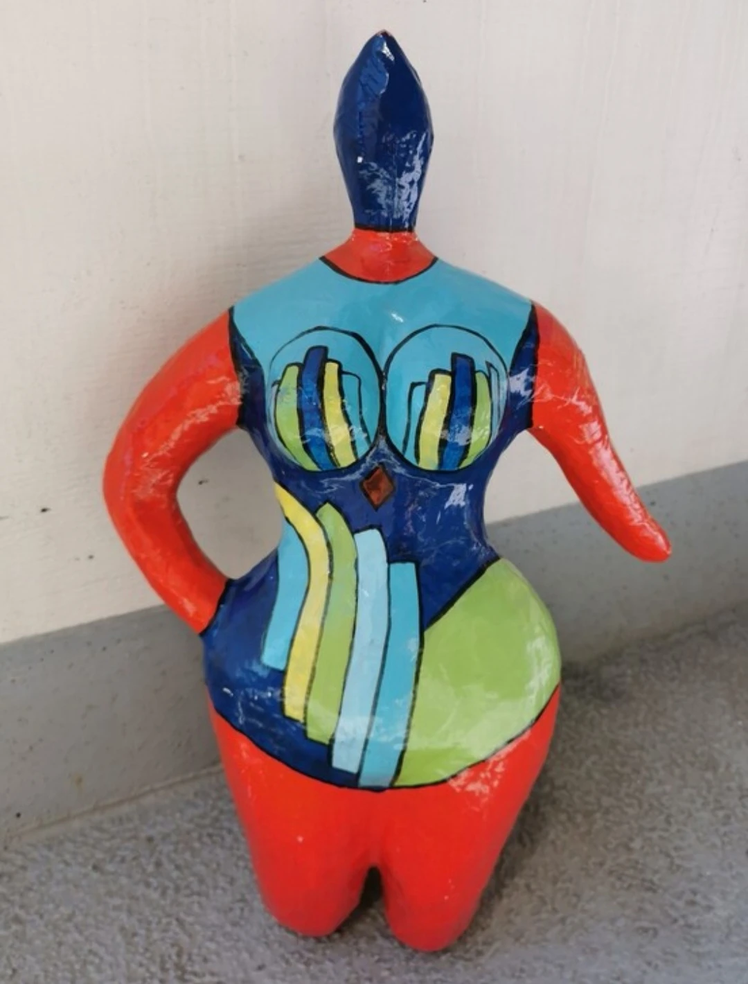 Vintage Hand-Painted Papier-Mâché Female Torso Sculpture - photo 2