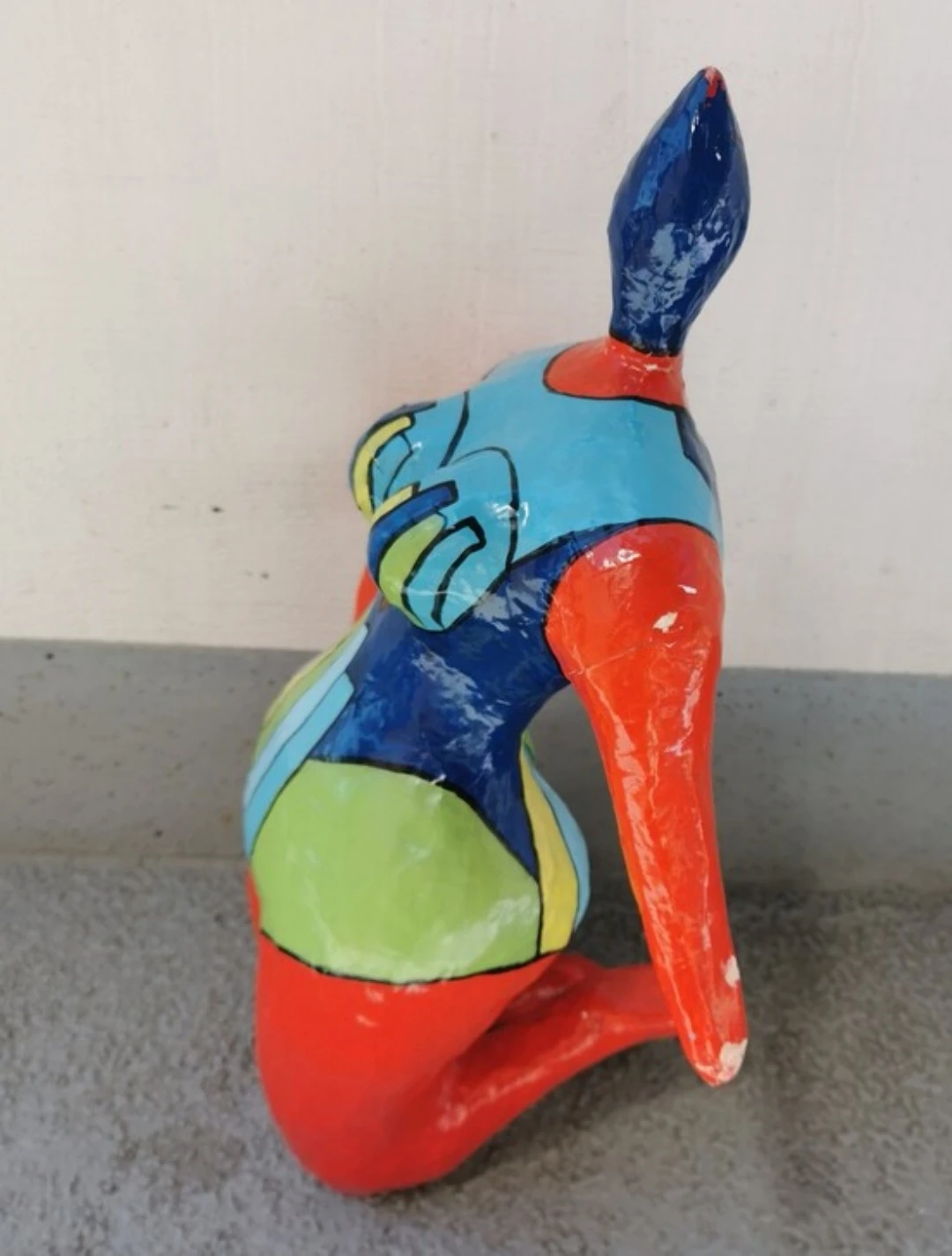 Vintage Hand-Painted Papier-Mâché Female Torso Sculpture - photo 3