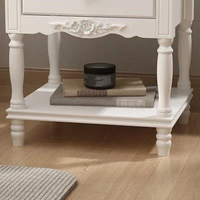 White Two-Drawer Night stand/ End Table with Shelf - photo 4
