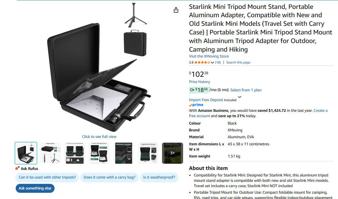 Starlink Mini Tripod Mount Stand Carrying Case - photo 2