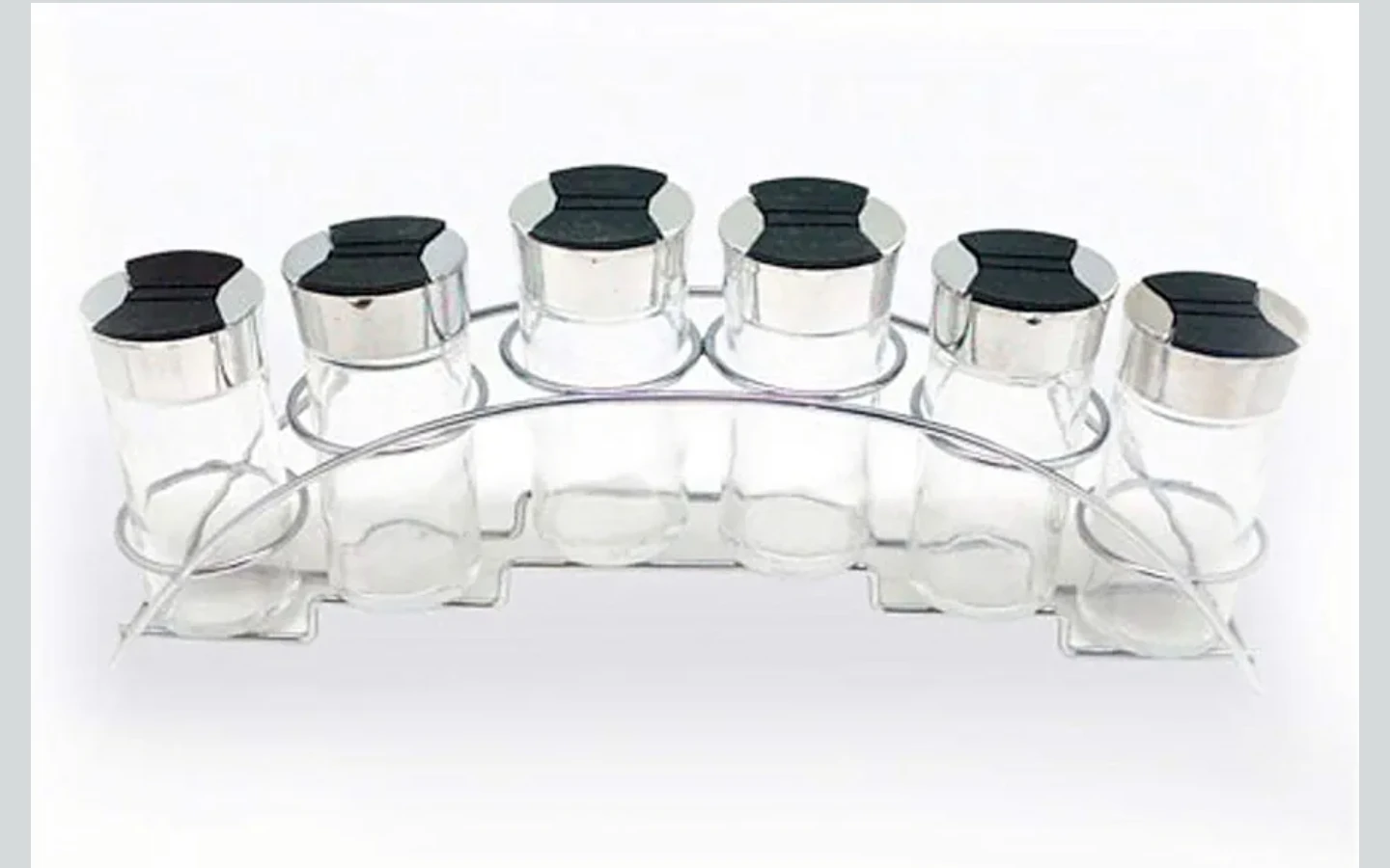 2 x Spice Rack Set with 6 Glass Jars - photo 3