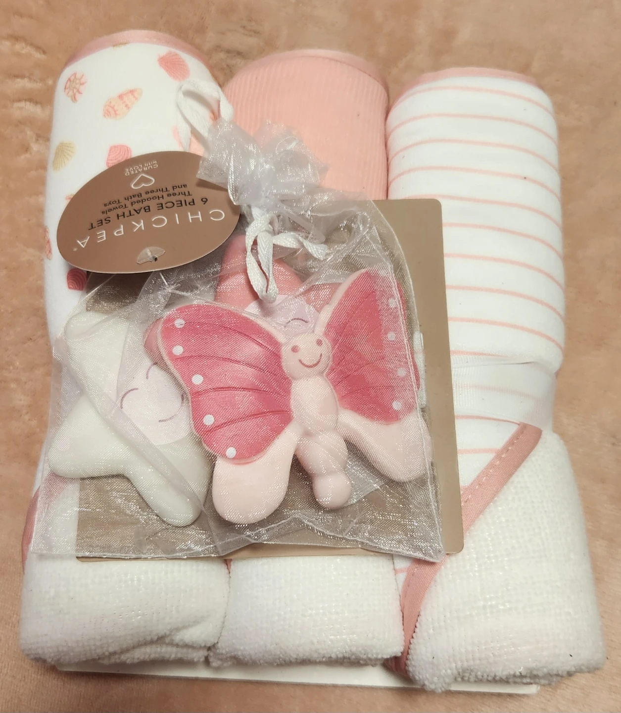Chickpea 6 Piece Bath Set with Hooded Towels and Bath Toys - photo 2