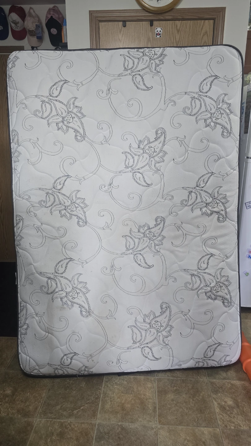 Firm White and Black Floral Print Mattress